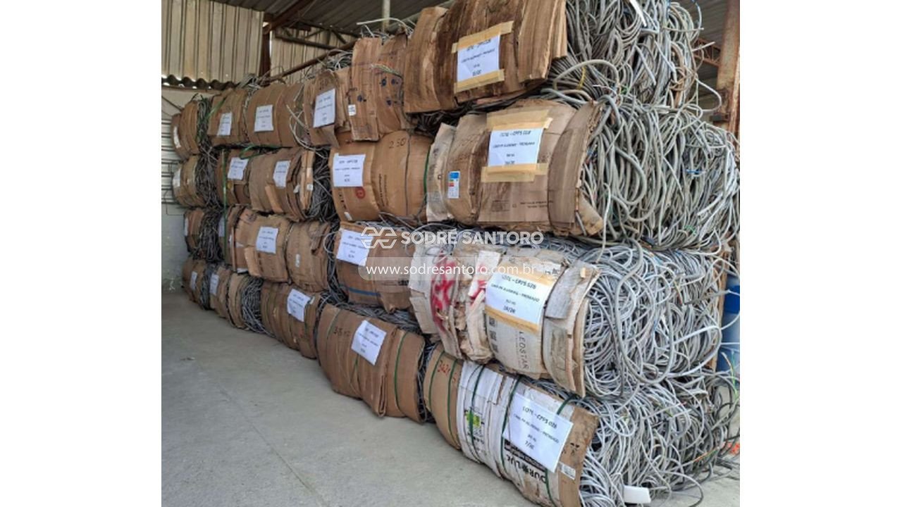 sucata de 6.532 kg de cabos pp alumínio