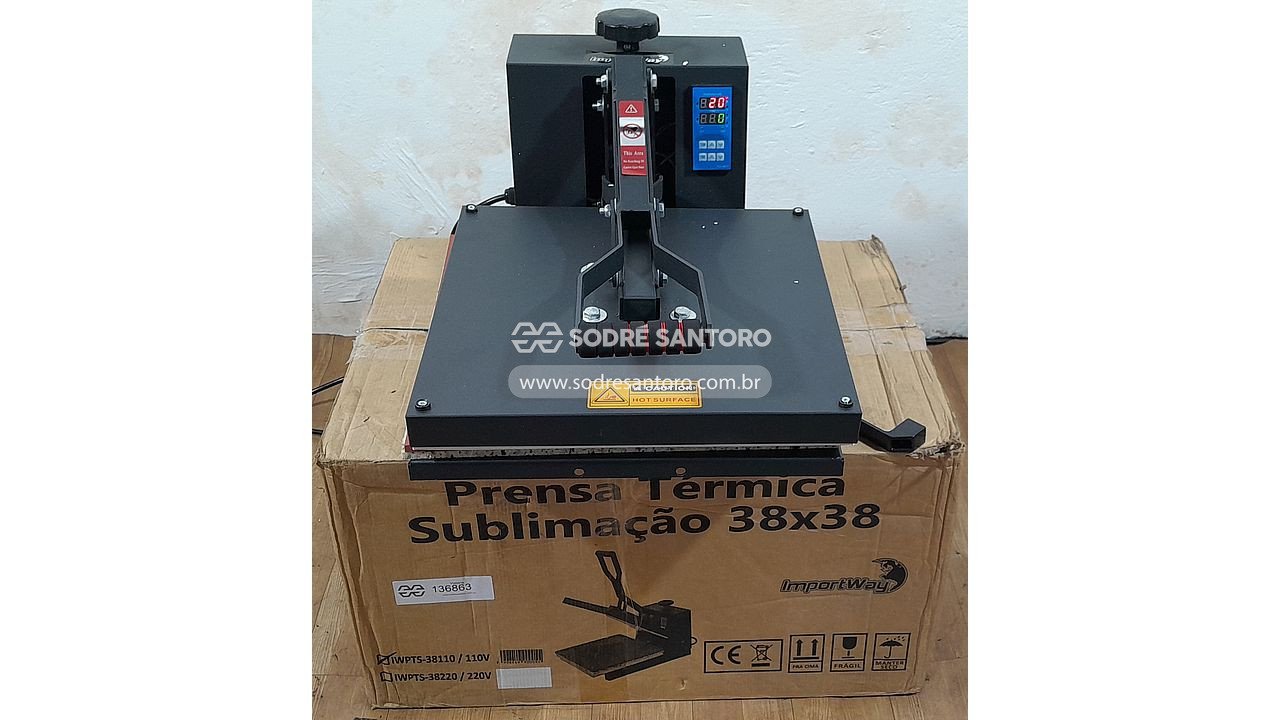 prensa térmica sublimação importway 38x38