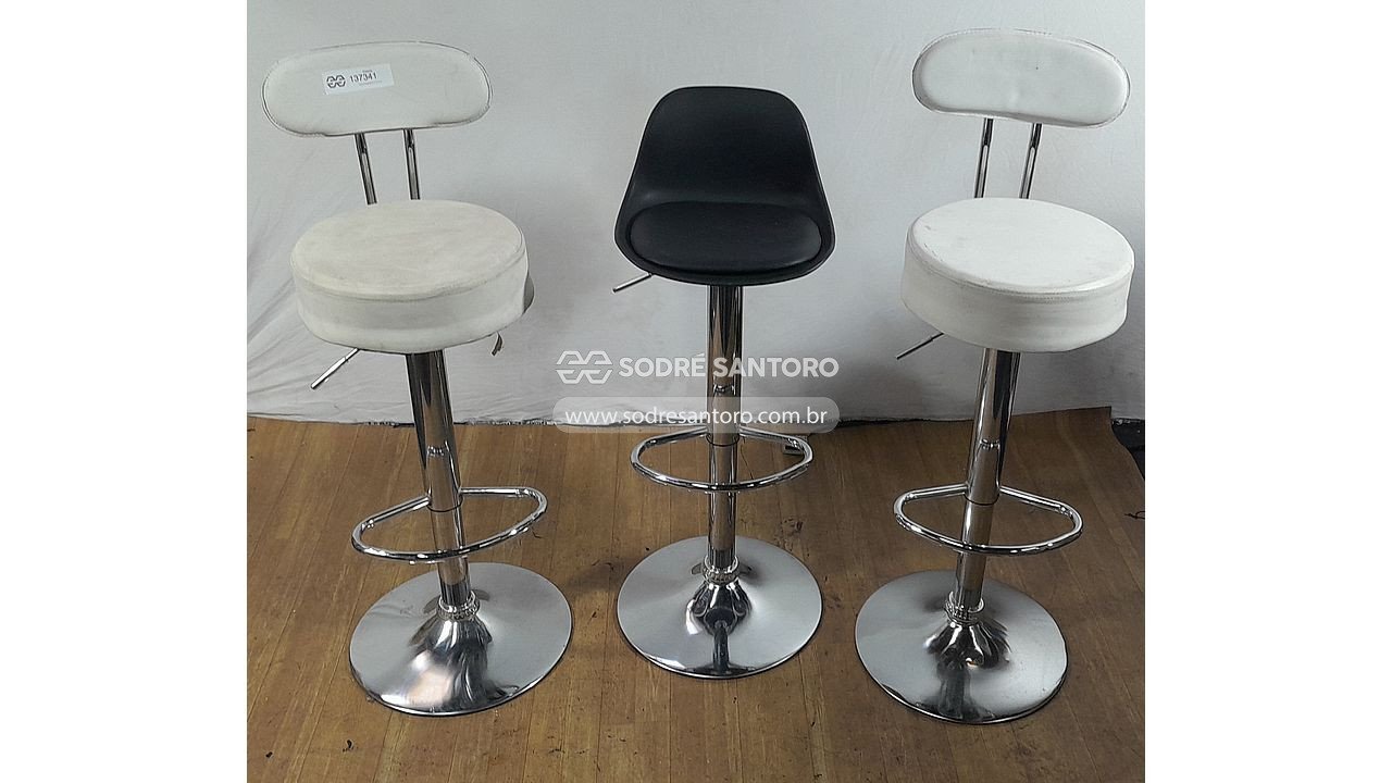 3 banquetas giratórias