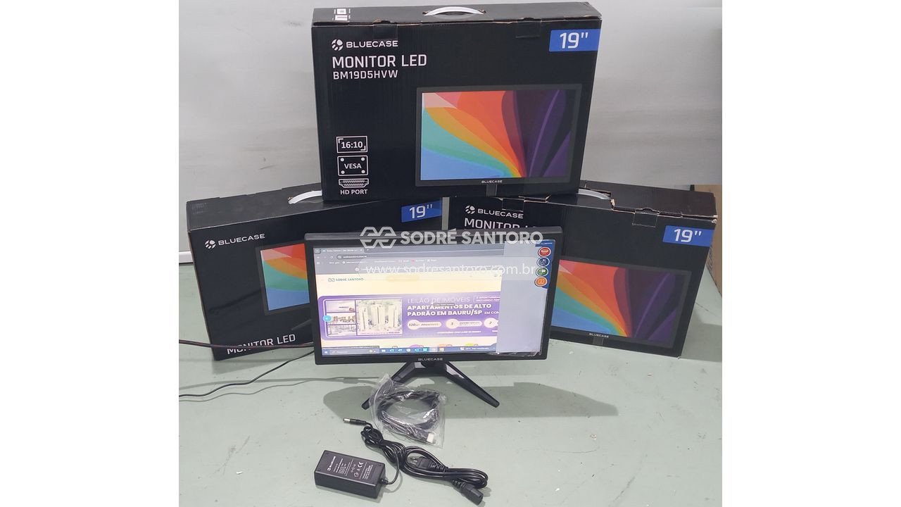 3 monitores led 19' bluecase bm19d5hvw