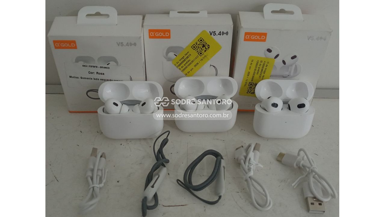 3 fones bluetooth gold