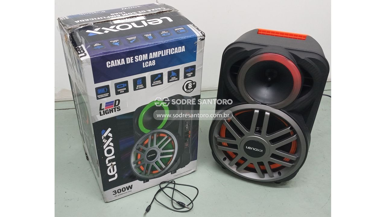 caixa de som amplificada lenoxx lca8 300w