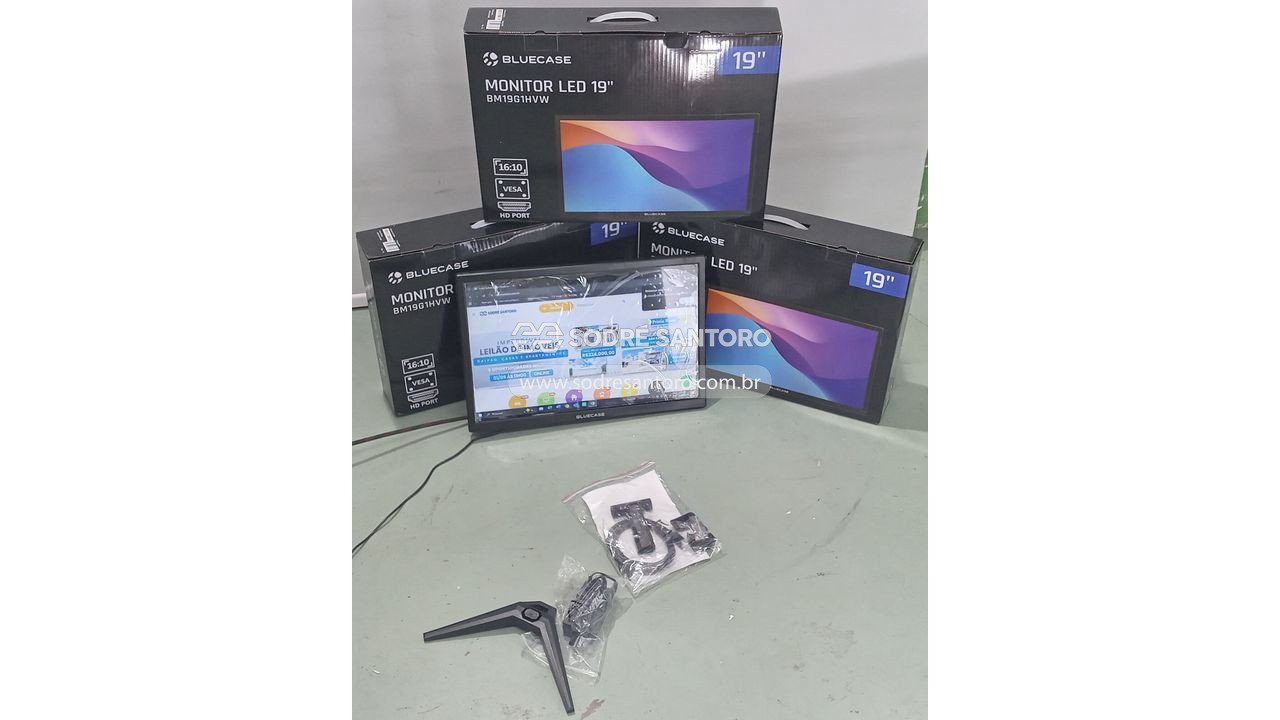 3 monitores led 19' bluecase bm19g1hvw