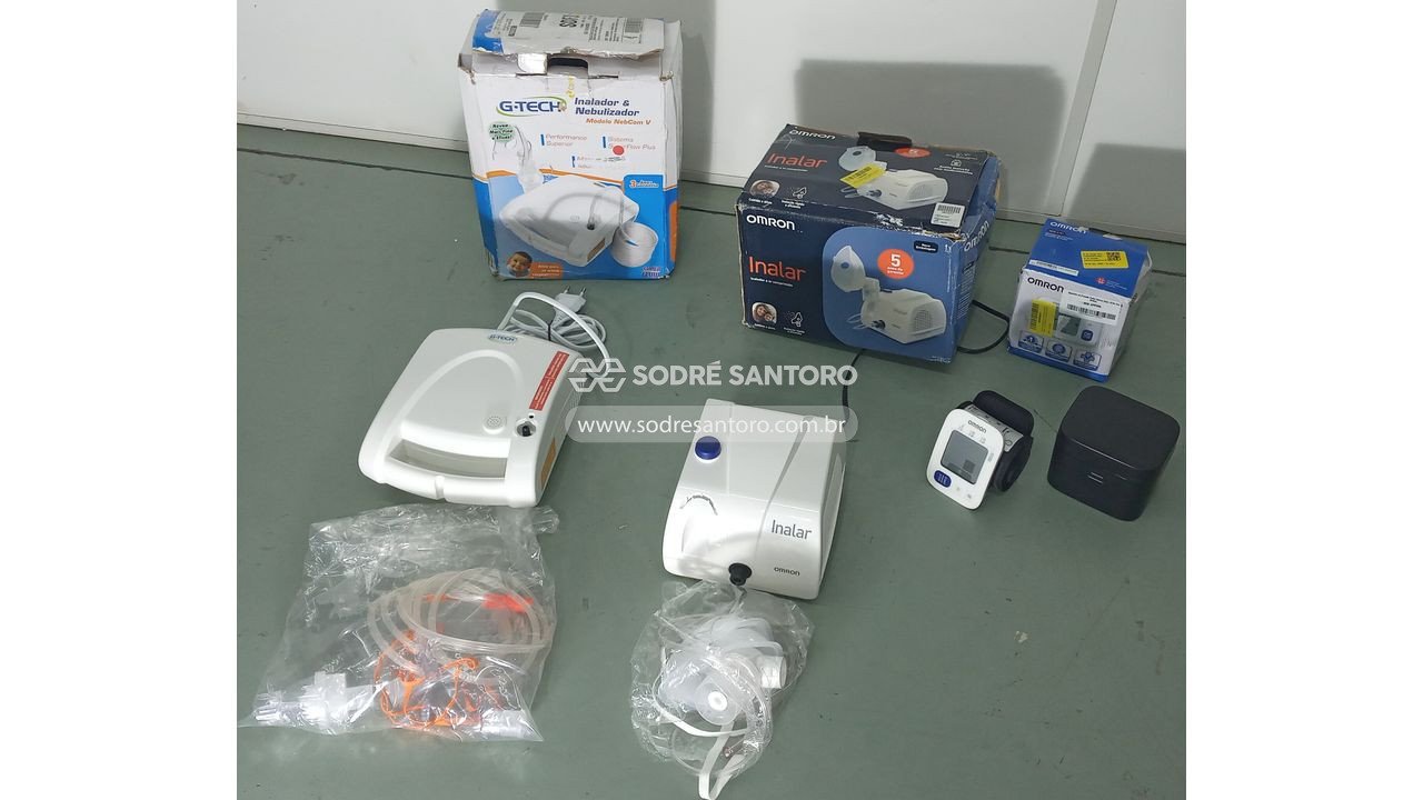 1 monitor de pressão arterial e 2 nebulizadores