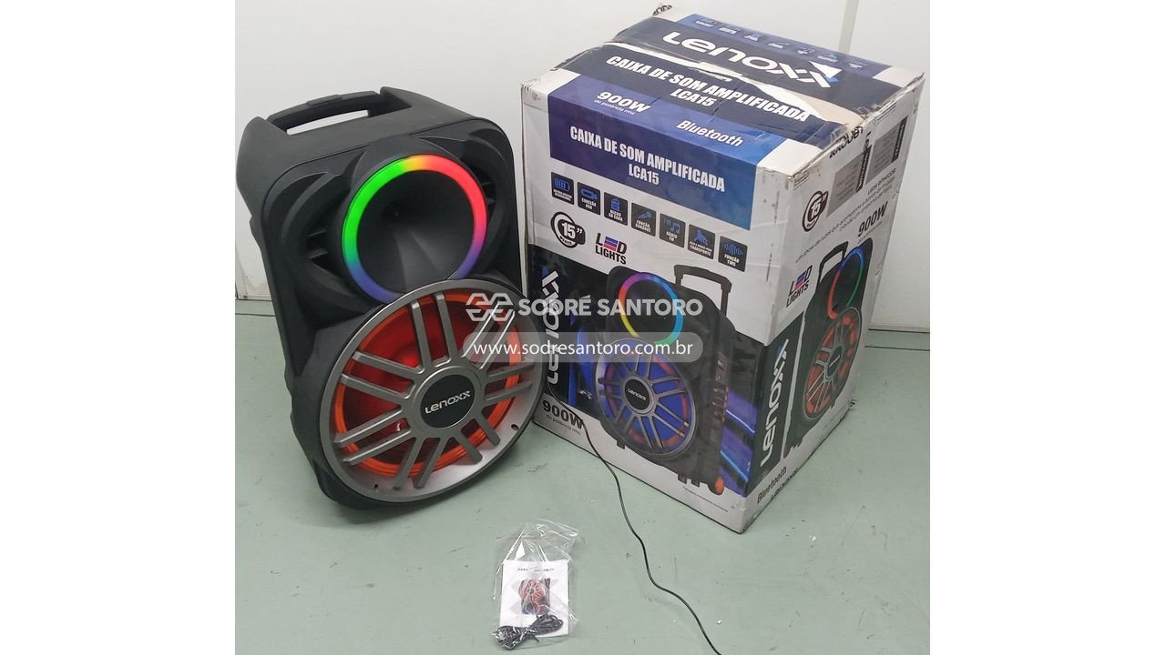 caixa de som amplificada lenoxx lca15 900w