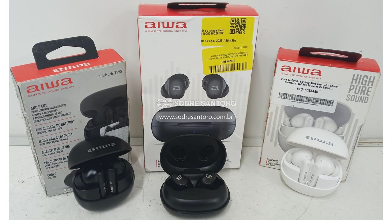 3 fones bluetooth aiwa