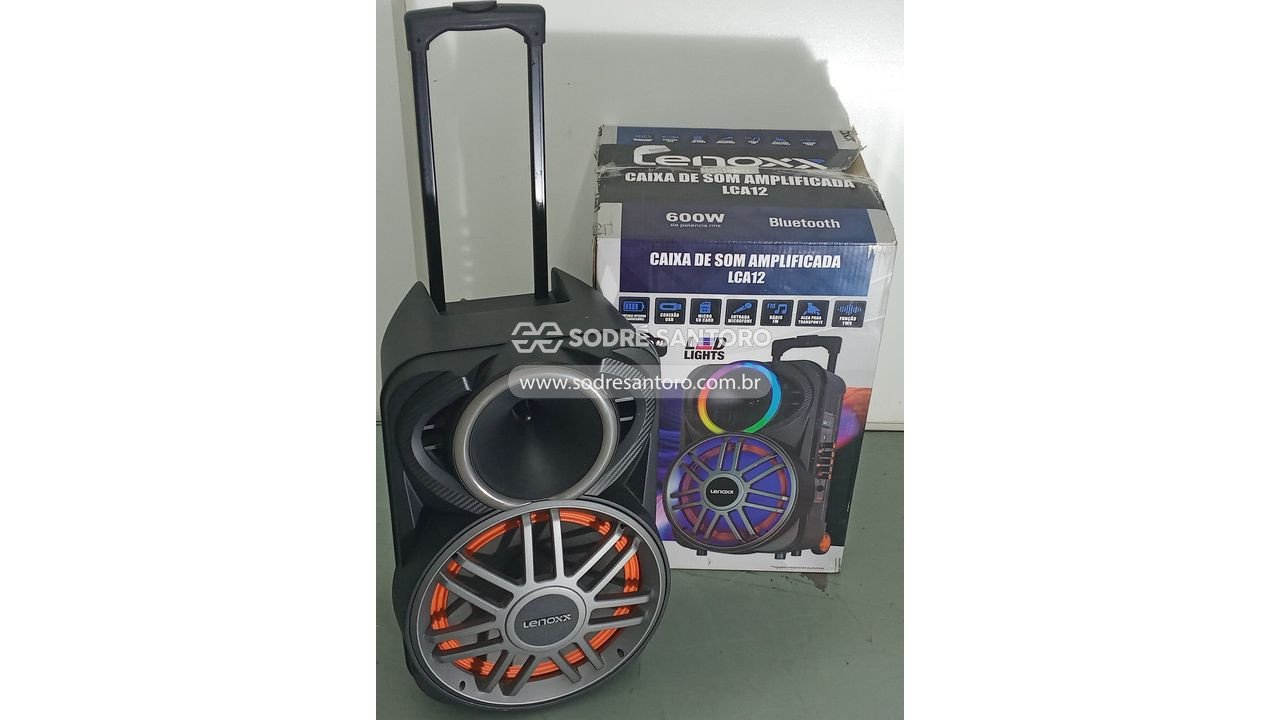 caixa de som amplificada lenoxx lca12 600w