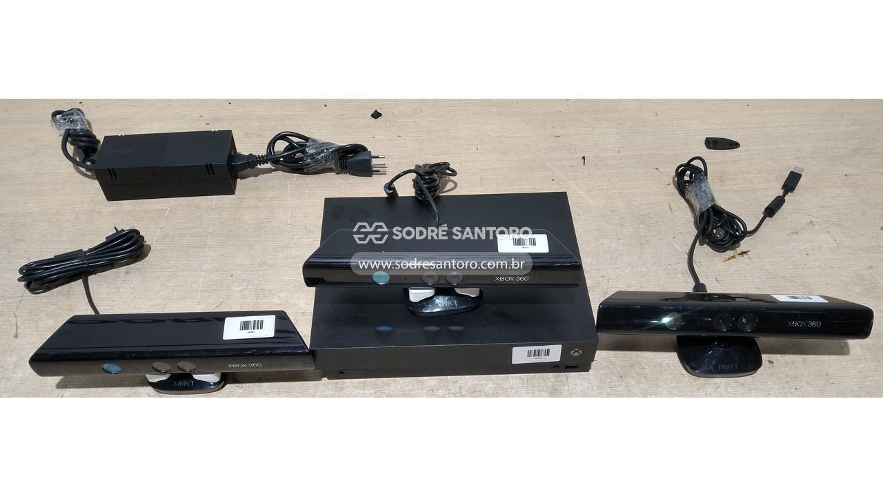 1 console xbox one x e 3 sensores kinect xbox 360