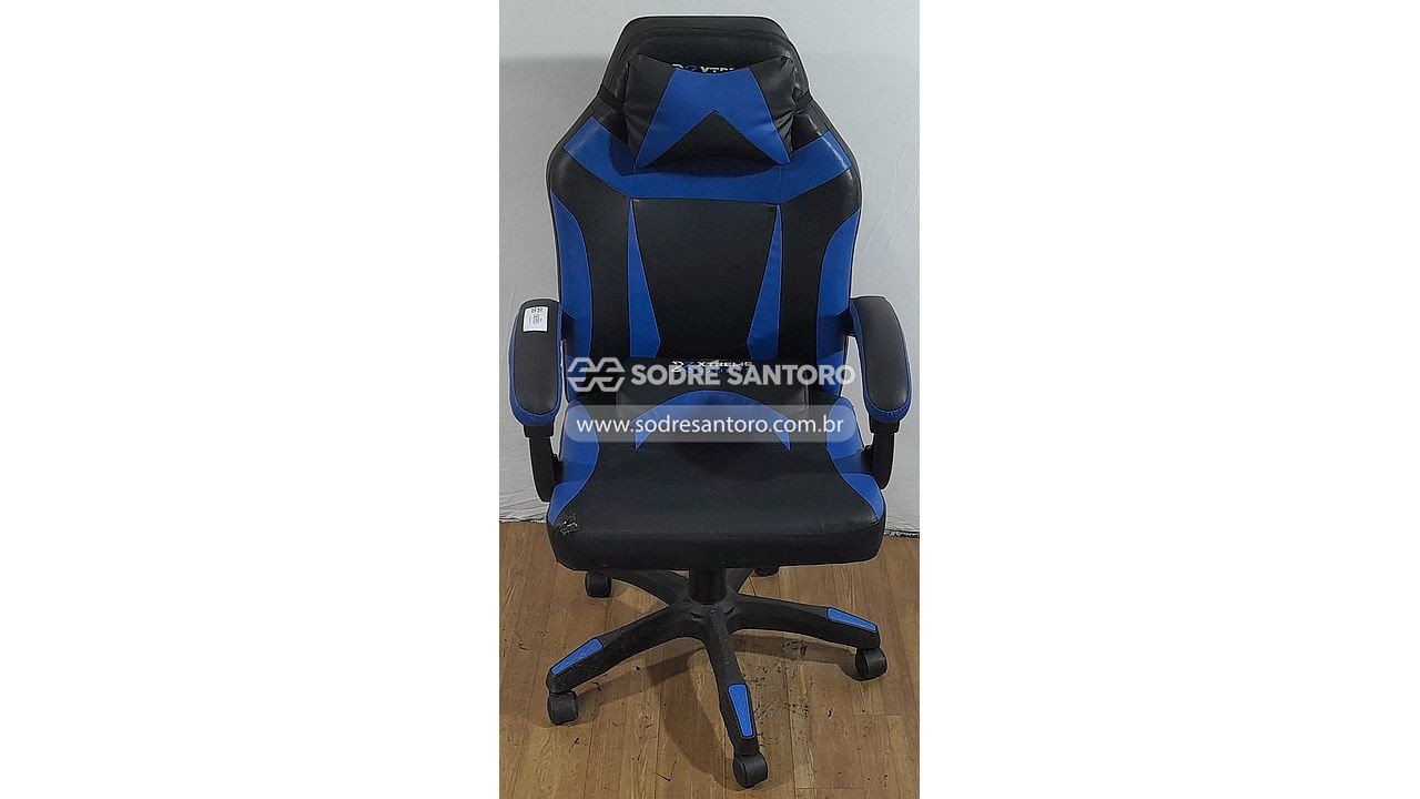 cadeira gamer extreme gamers preto/azul