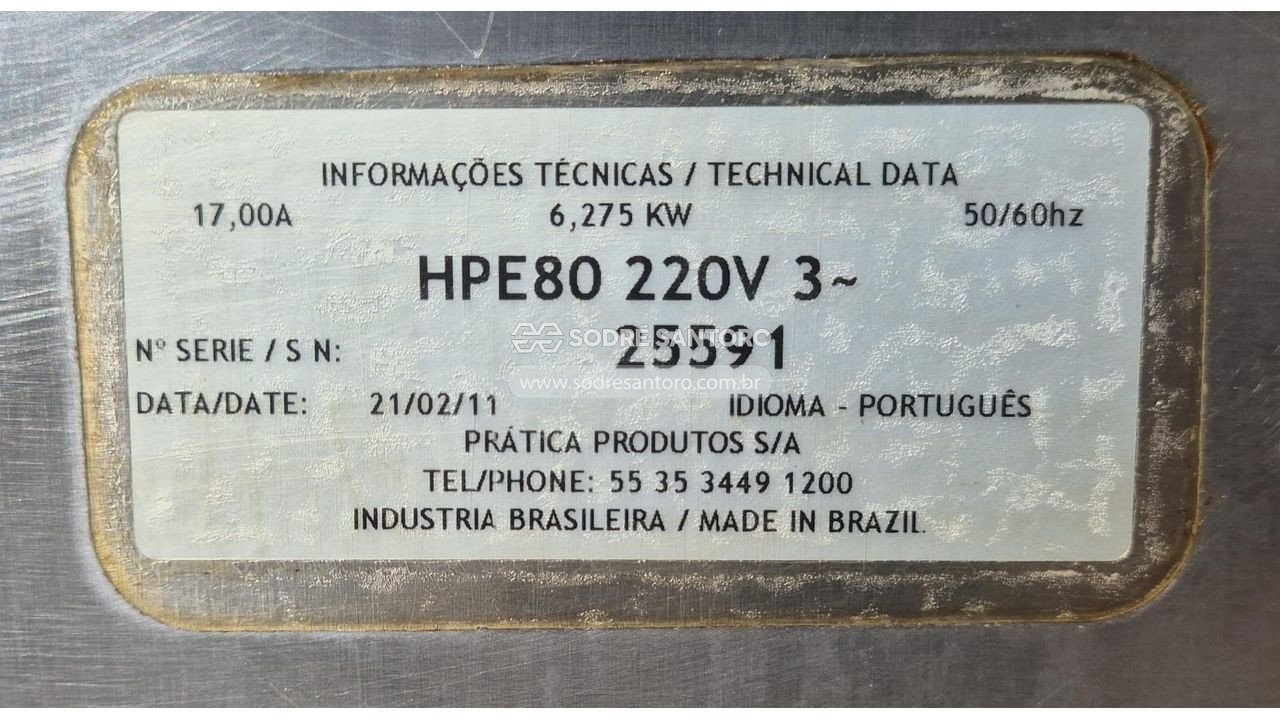 Foto 2: forno elétrico de convecção pratica hpe80 220v