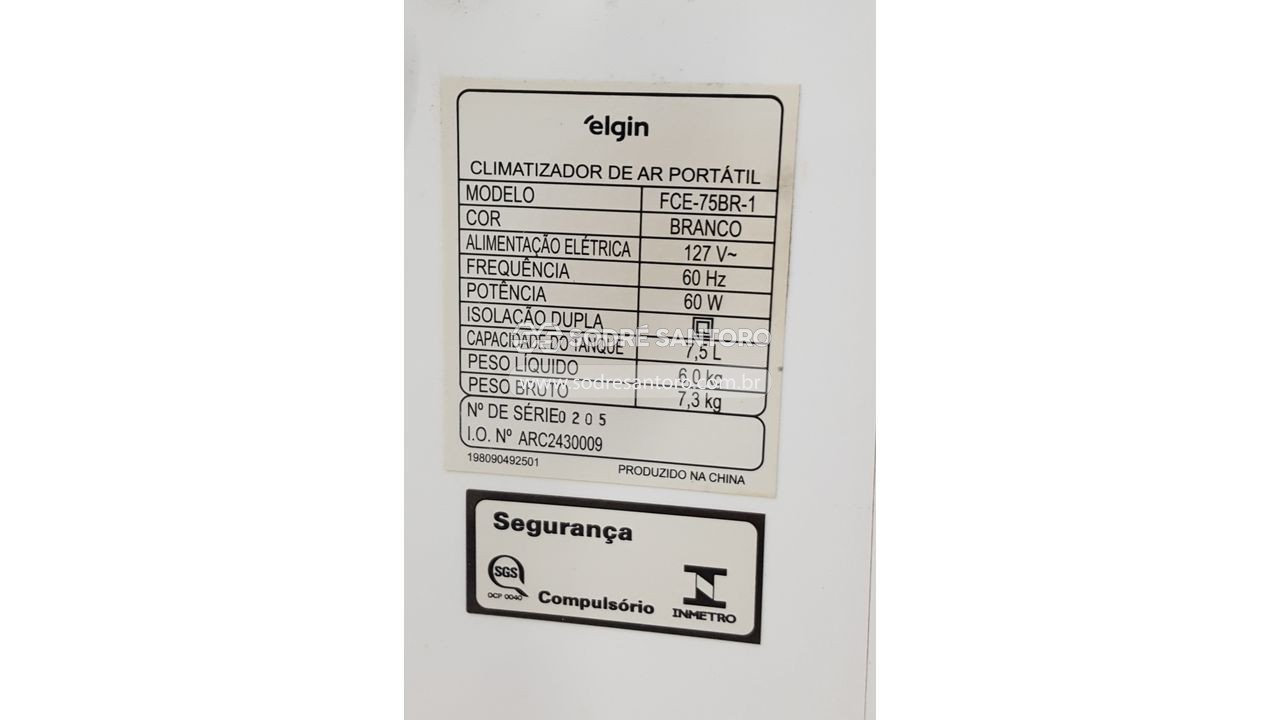 Foto 6 de 6: climatizador de ar elgin fce-75br-1 127v