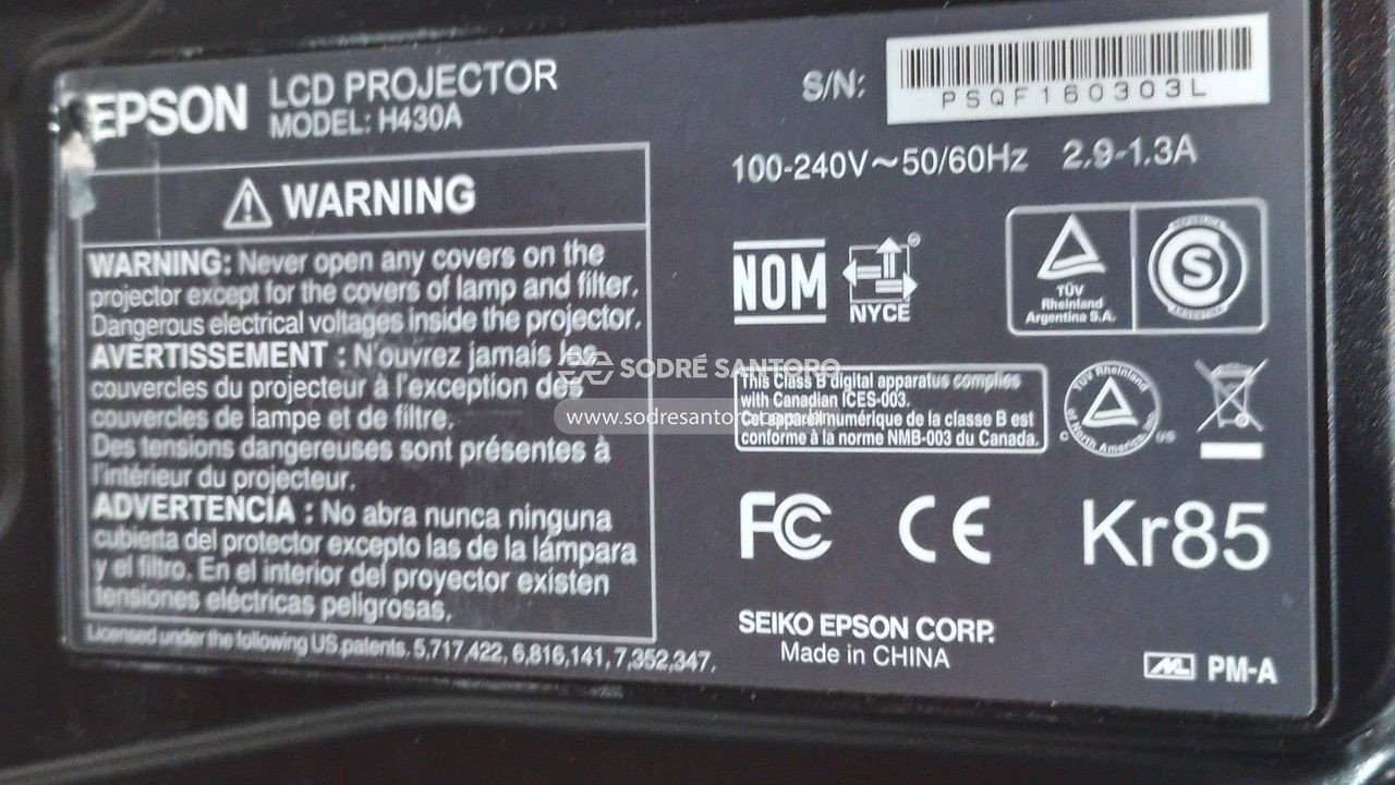 Foto 6 de 6: 1 projetor epson powerlite s12+ h430a e 1 balança digital mondial bl-05