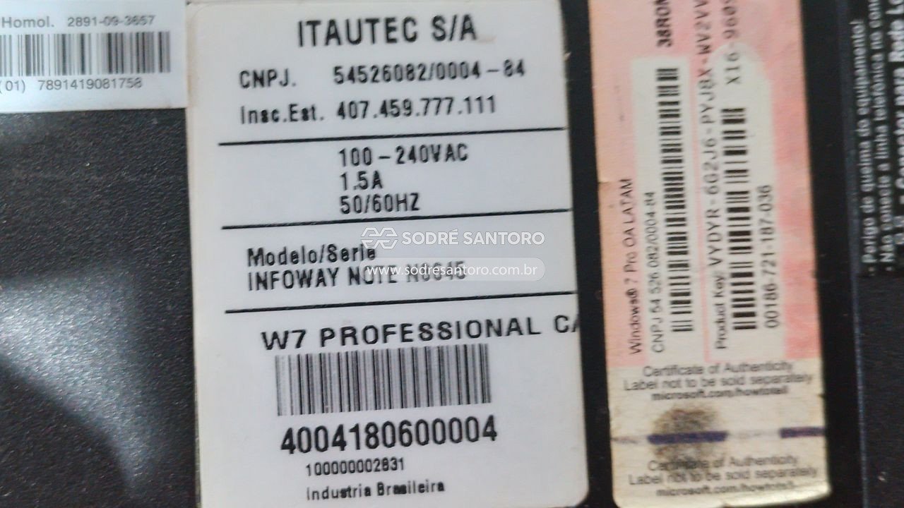 Foto 5: sucata 5 notebooks (1 itautec, 1 acer e 3 lenovo)