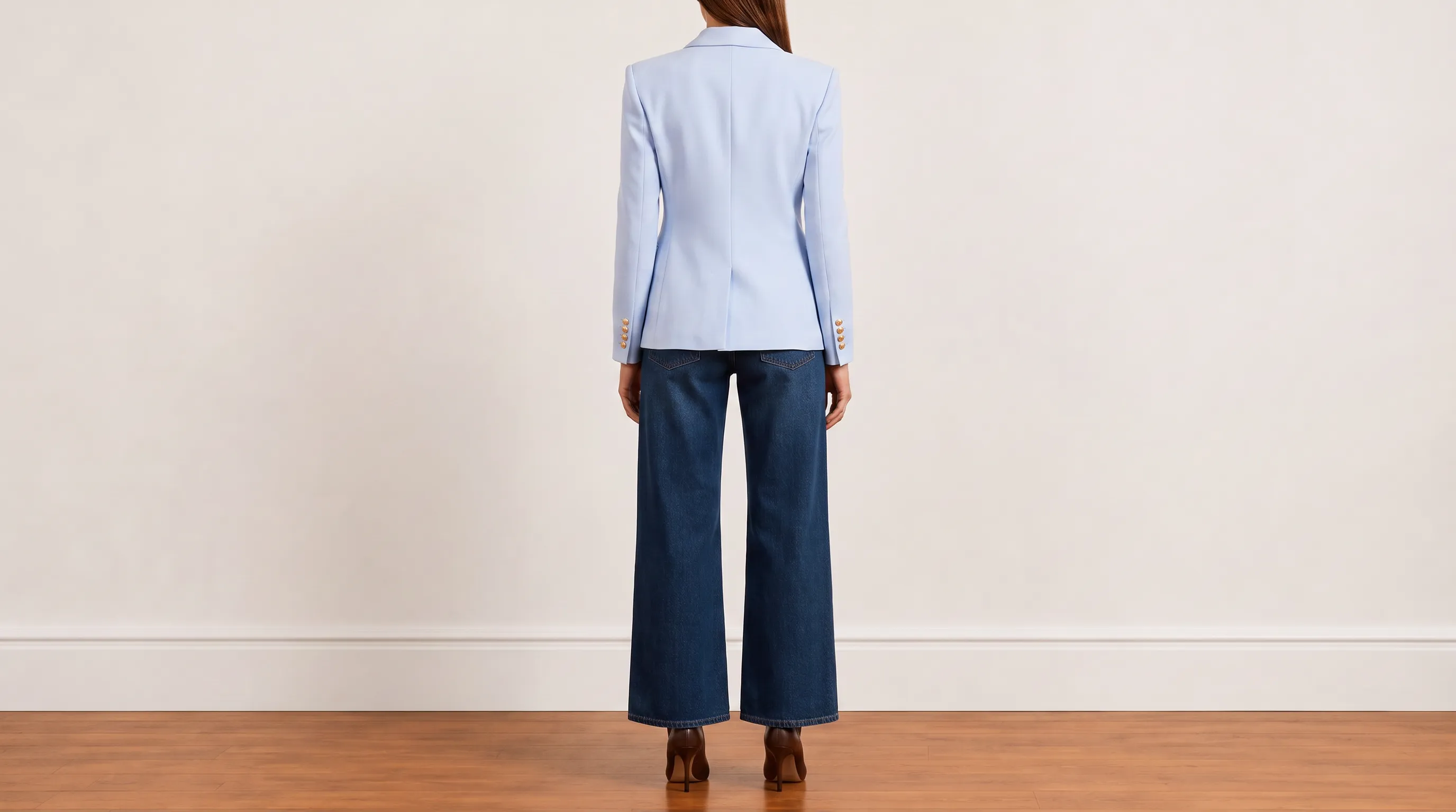 Foto 3: BALMAIN - Blazer em Lã azul-claro. Tamanho 38 FR / 40 BR