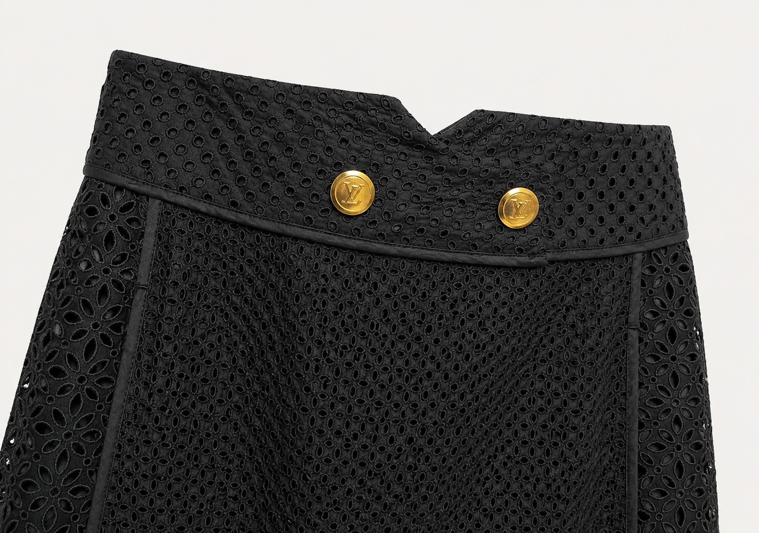 Foto 9 de 9: LOUIS VUITTON - Colete e saia vintage em laise. Tamanho 38 FR / 36 BR