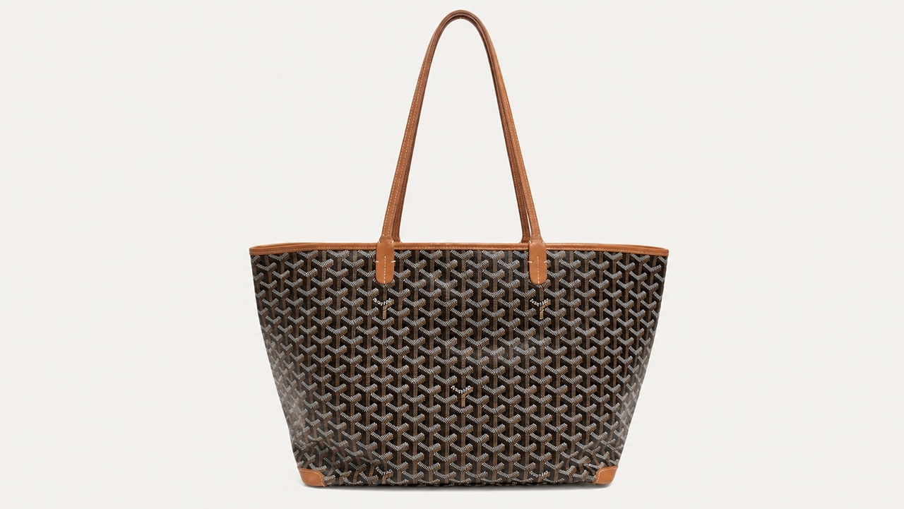 Foto 4: GOYARD - Bolsa Artois MM em Goyardine Canvas e Couro Marrom e Preto