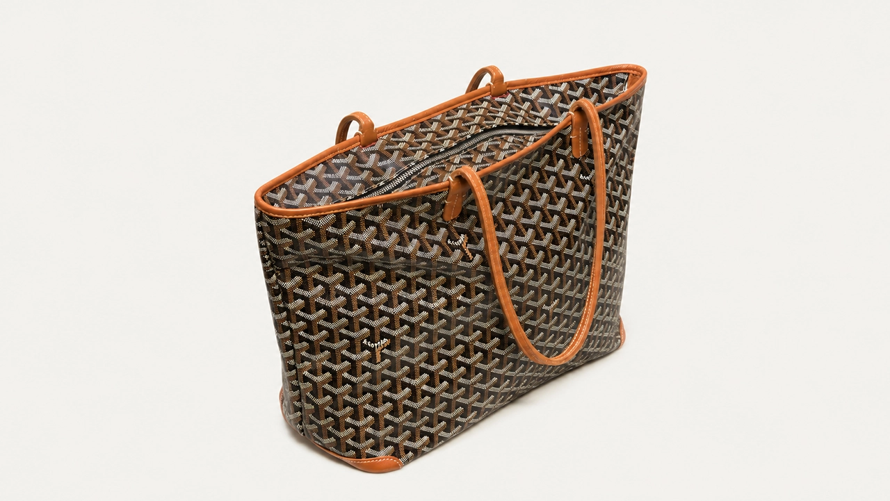 Foto 3: GOYARD - Bolsa Artois MM em Goyardine Canvas e Couro Marrom e Preto