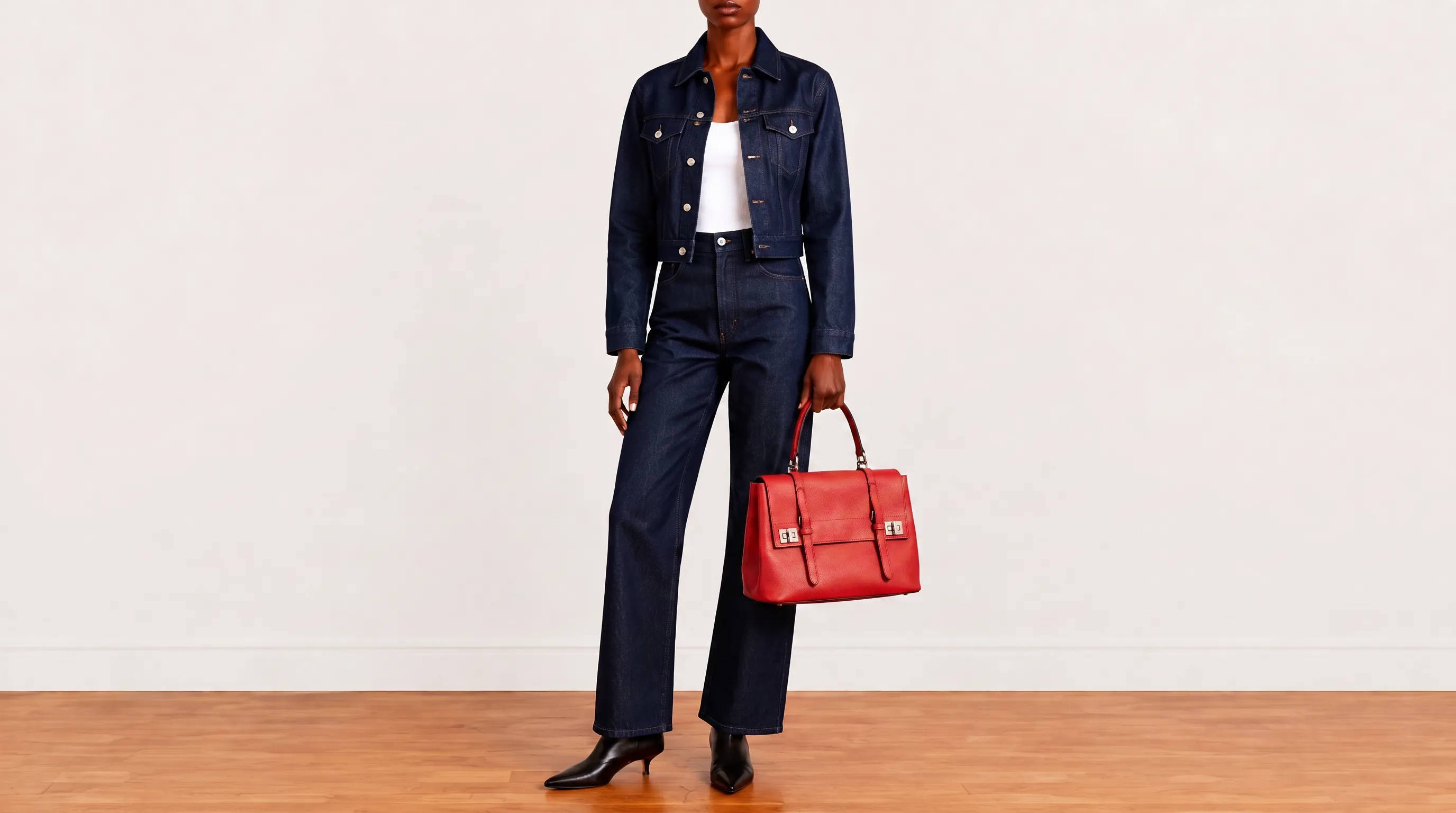 Foto 2: PRADA - Bolsa Half Flap Double Turn-Lock em Couro Saffiano Vermelho
