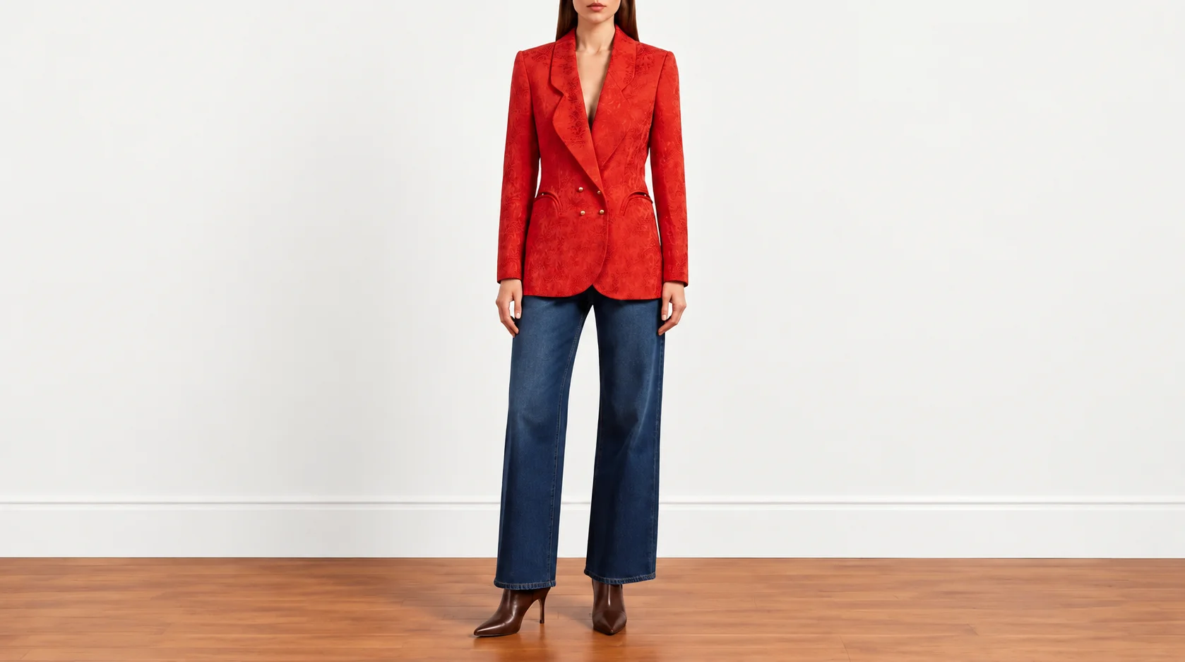 Foto 2: BLAZÉ - Blazer Vermelho com botões dourados. Tamanho 2 EUA / 36 BR