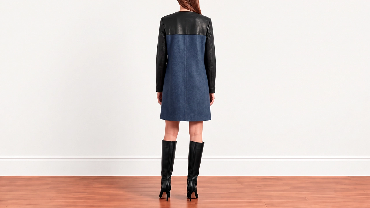 Foto 3: PIERRE BALMAIN - Casaco em Lã, Nylon e Cashmere com Detalhes em Couro. Tamanho: 44 IT /40 BR