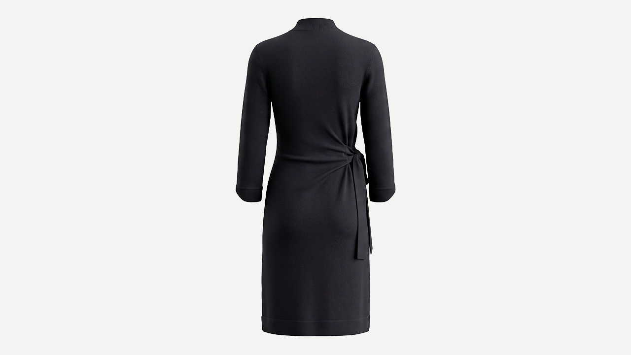 Foto 4: DIANE VON FUSTENBERG - Vestido transpassado preto. Tamanho 34 IT / 36 BR