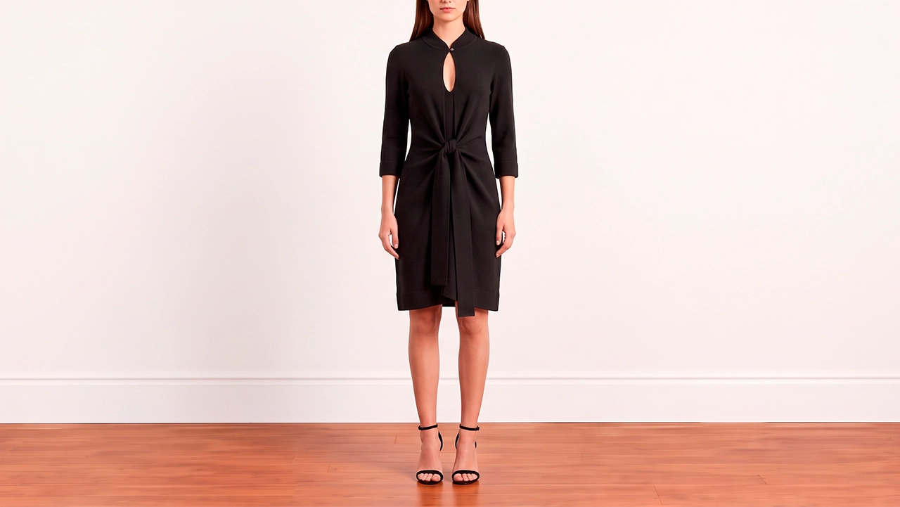 Foto 2: DIANE VON FUSTENBERG - Vestido transpassado preto. Tamanho 34 IT / 36 BR