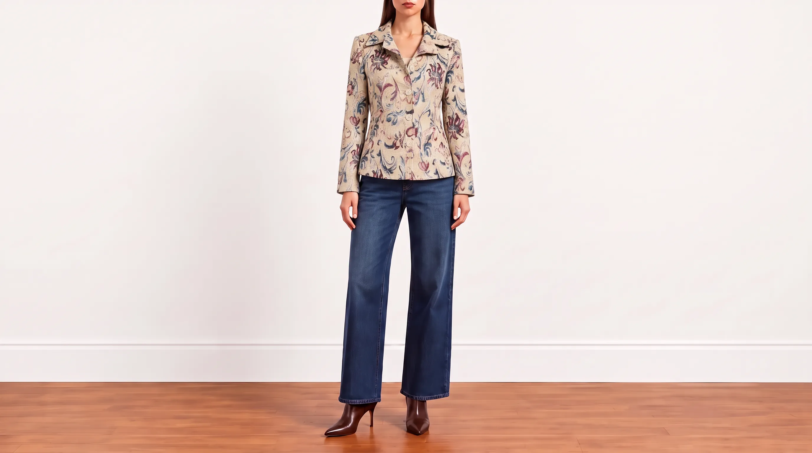 Foto 2: OSCAR DE LA RENTA - Blazer em Jacquard Floral. Tamanho 40 BR