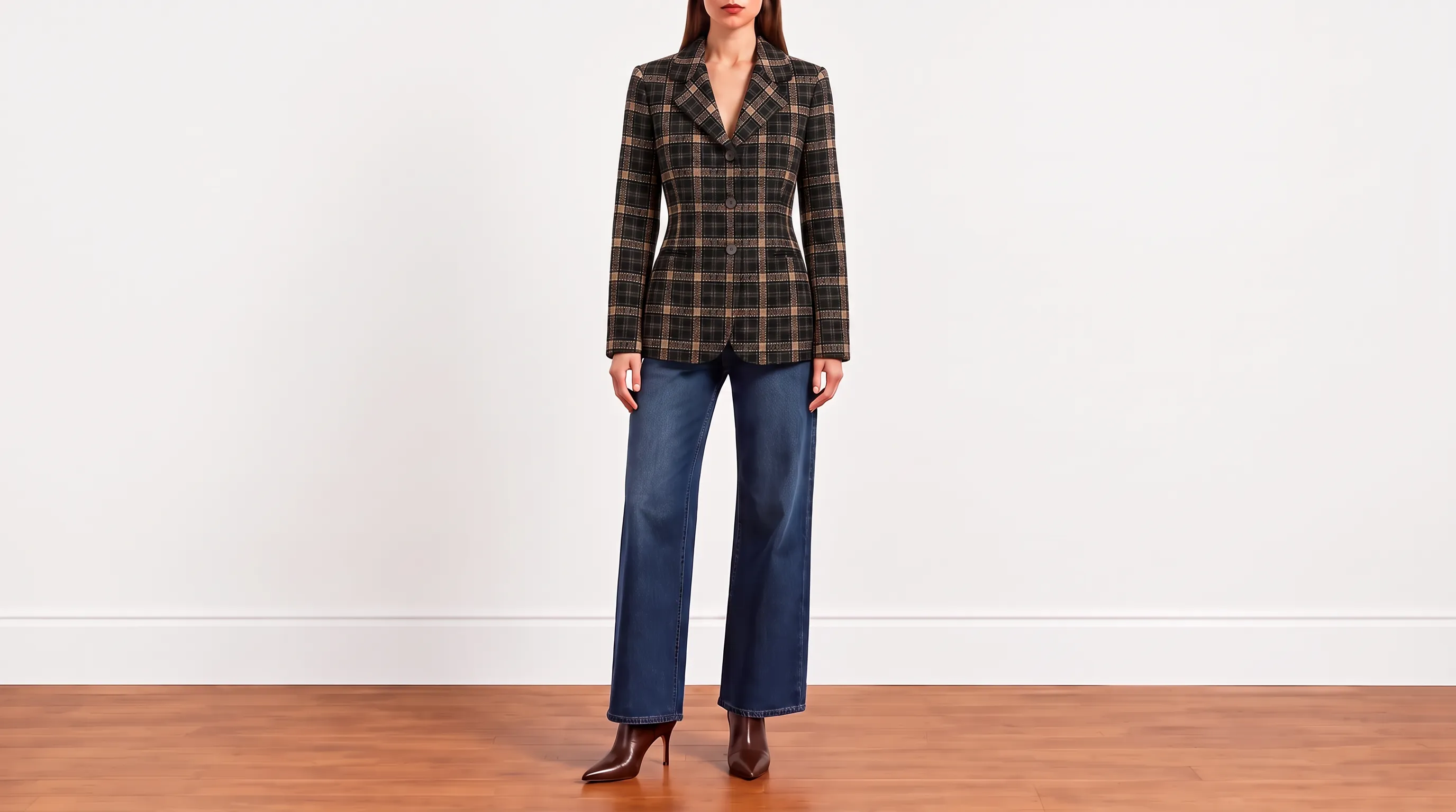 Foto 2: PIERRE BALMAIN - Blazer vintage xadrez. Tamanho 44 FR / 40 BR