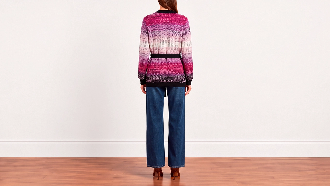 Foto 3: MISSONI - Cardigan Multicolorido em Algodão e Viscose. Tamanho 44 IT / 42 BR