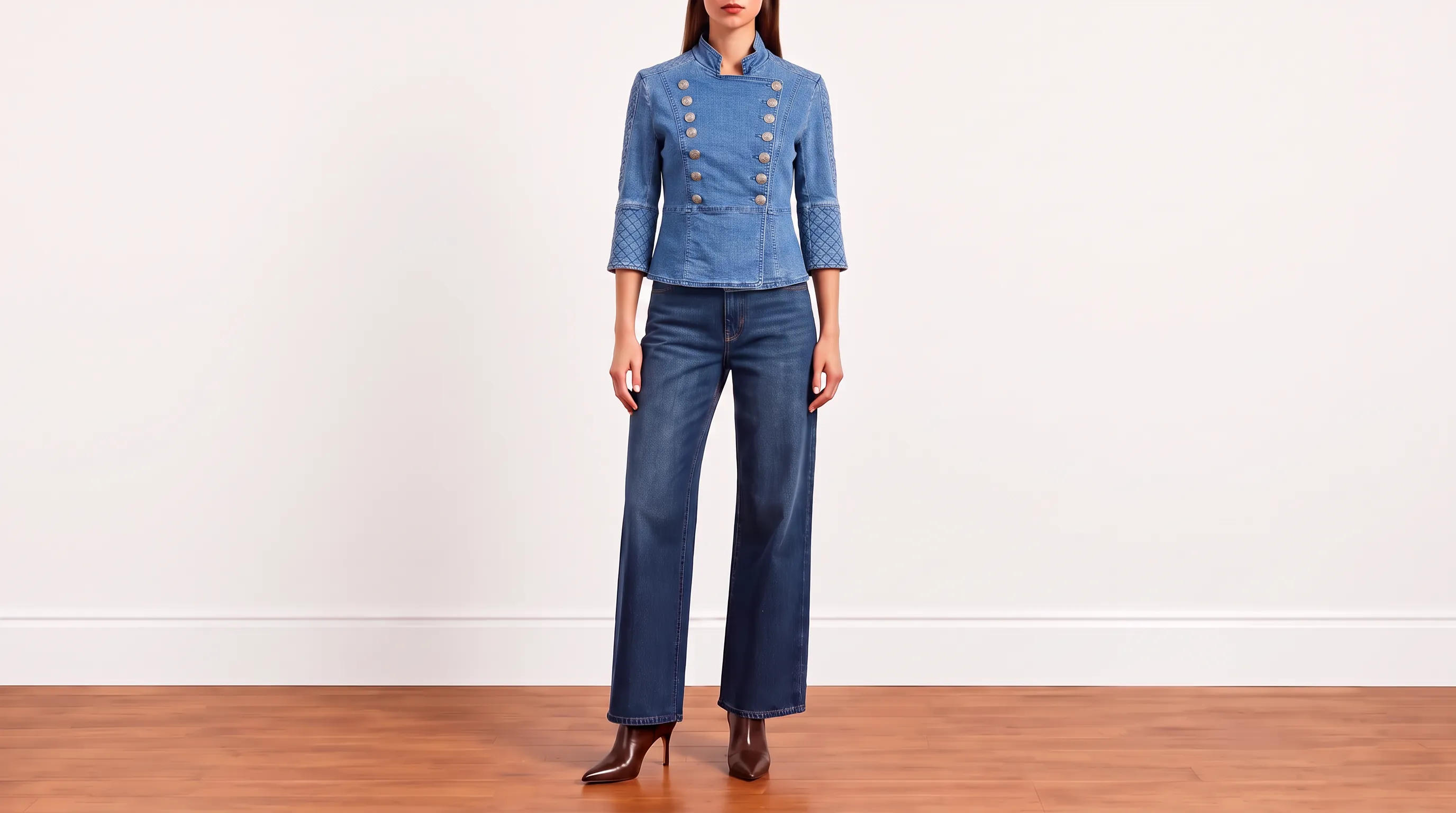 Foto 2: PIERRE BALMAIN - Jaqueta em Jeans Cotton. Tamanho 38 IT / 36 BR