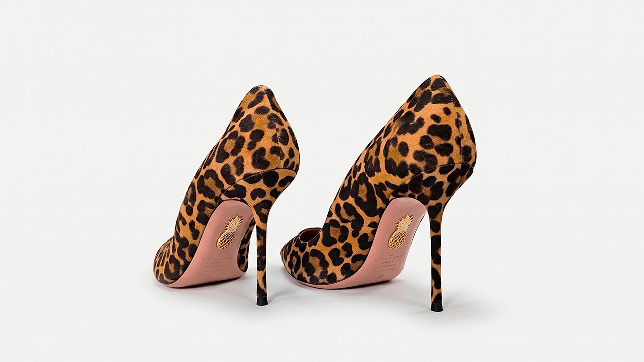 Foto 3: AQUAZZURA - Scarpin em Camurça Animal Print. Tamanho 37 IT / 35 BR