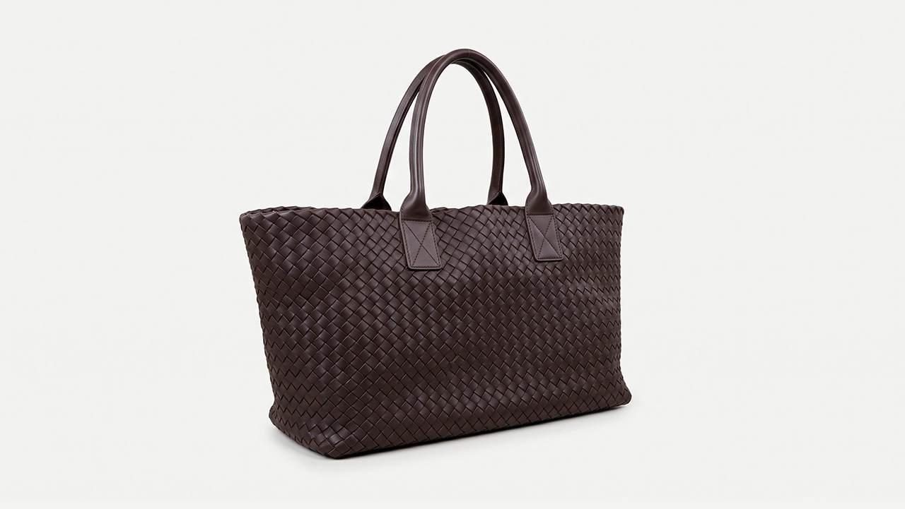 Foto 3: BOTTEGA VENETA - Bolsa Cabat Tote Large em Couro Intrecciato Marrom