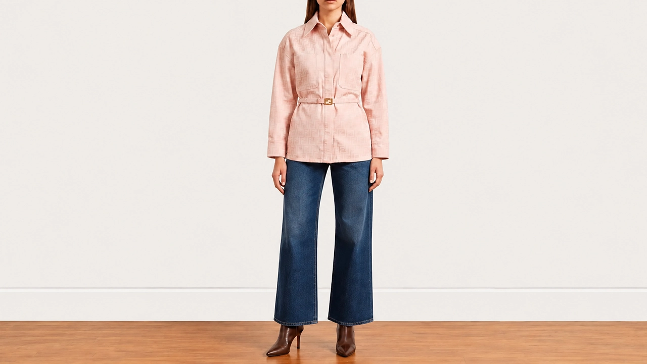 Foto 2: FENDI - Jaqueta em Jeans Nude. Tamanho 36 IT / 40 BR