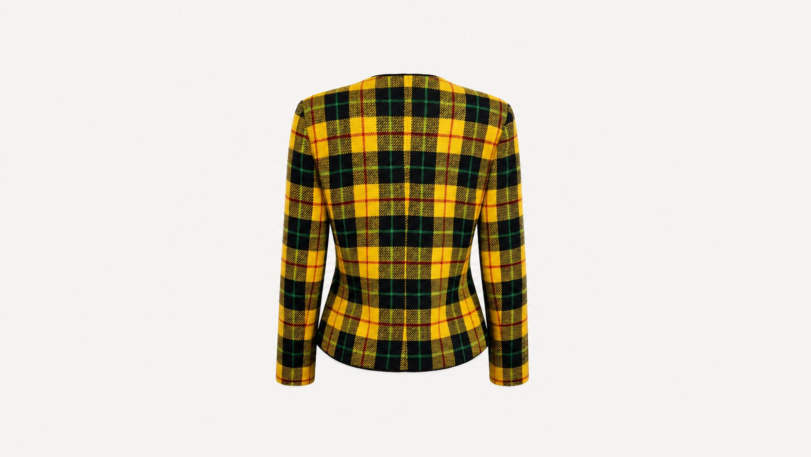 Foto 4: EMANUEL UNGARO - Jaqueta Vintage em Lã Xadrez Tartan - Tamanho 14 EUA / 42 BR