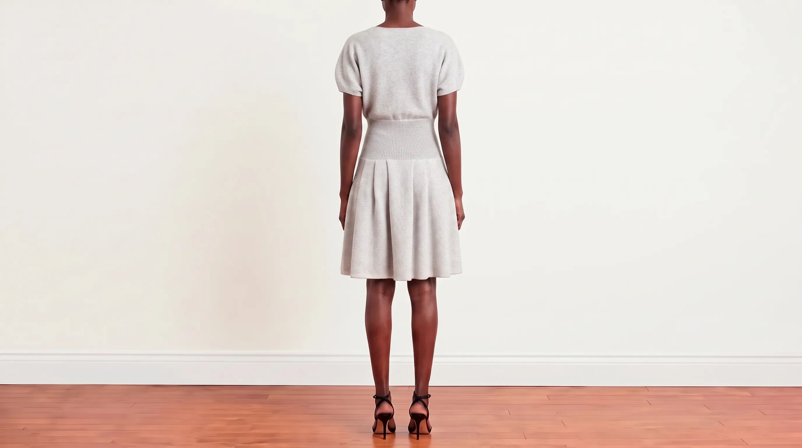 Foto 3: CHANEL - Vestido em cashmere cinza. Tamanho 42 IT / 40 BR