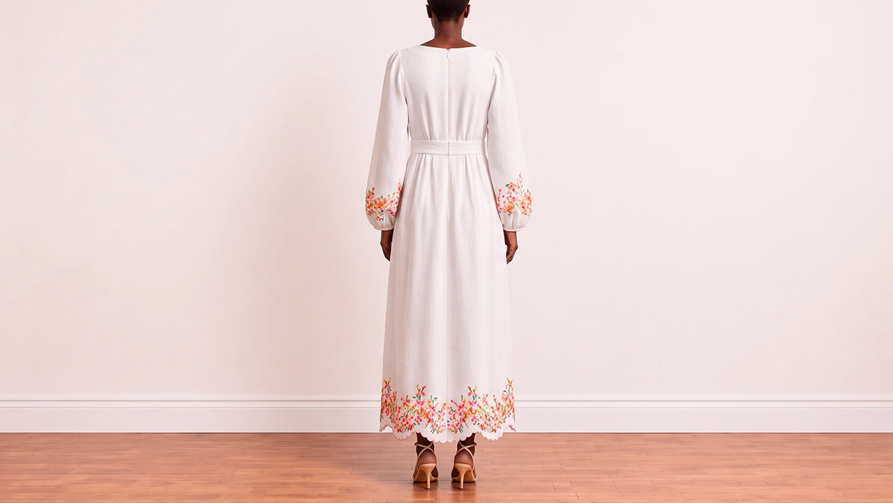 Foto 3: ZIMMERMANN - Vestido Branco com Bordados Florais. Tamanho 1 EUA / 36 BR