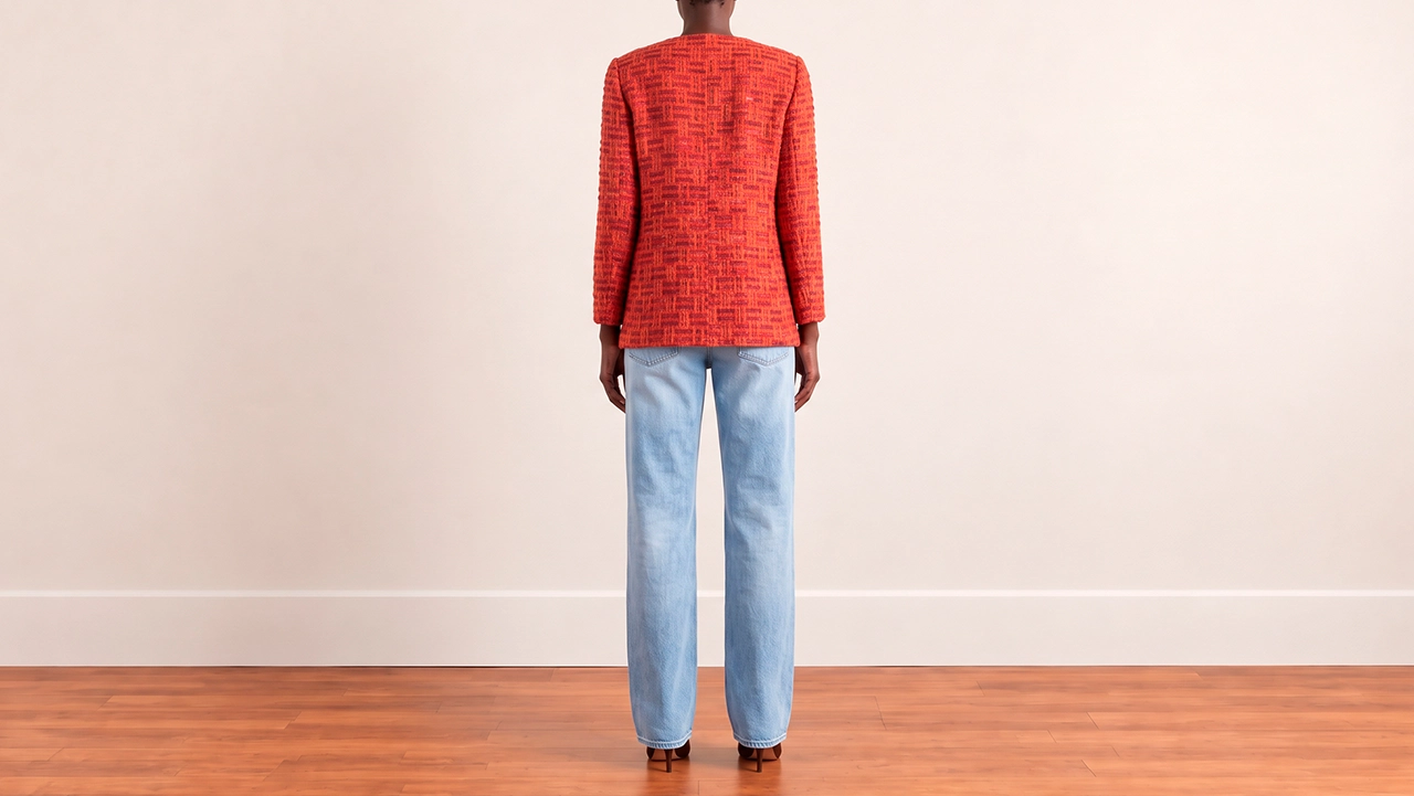 Foto 3: OSCAR DE LA RENTA - Blazer em Viscose, Acrílico, Lã e Poliéster. Tamanho 6 EUA / 40 BR