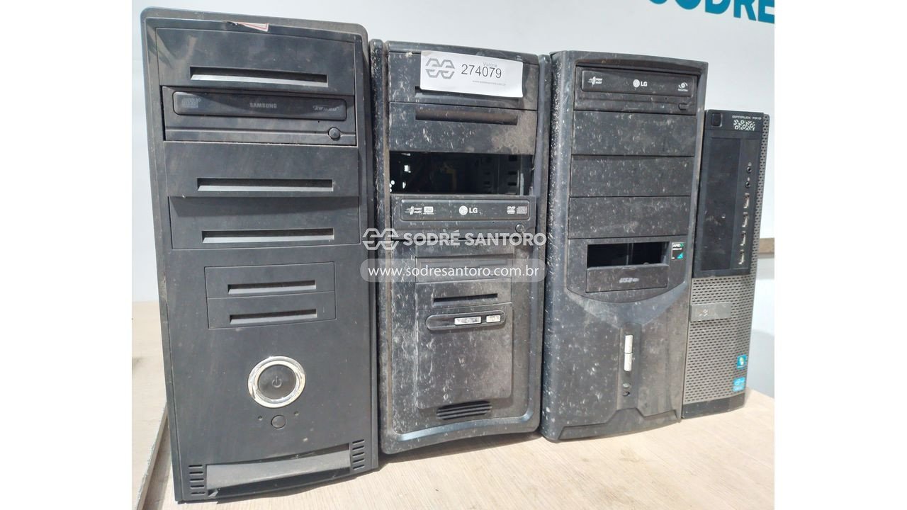 Foto 2: sucatas de 4 cpus (2 lg, 1 samsung e 1 dell)