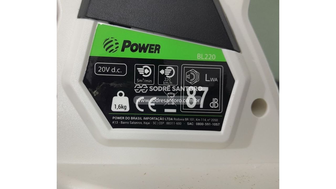 Foto 5: soprador power bl220 bateria ion-lítio 20v