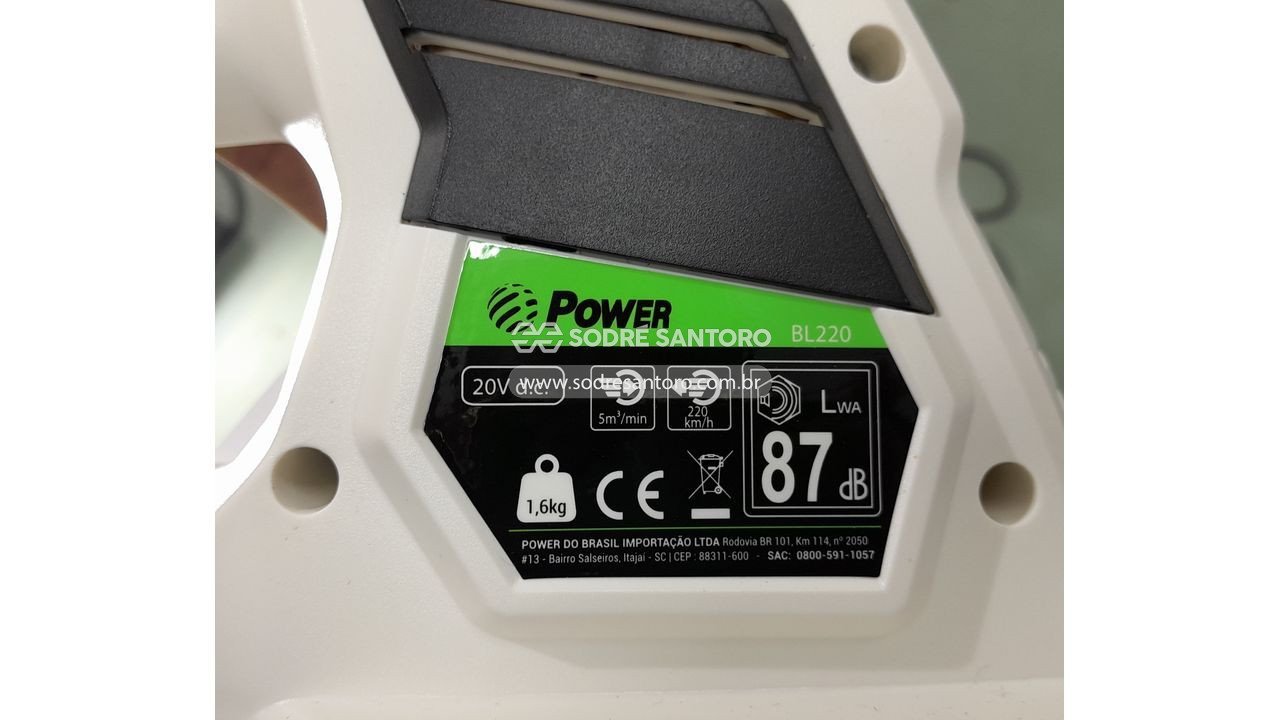 Foto 4: soprador power bl220 bateria ion-lítio 20v
