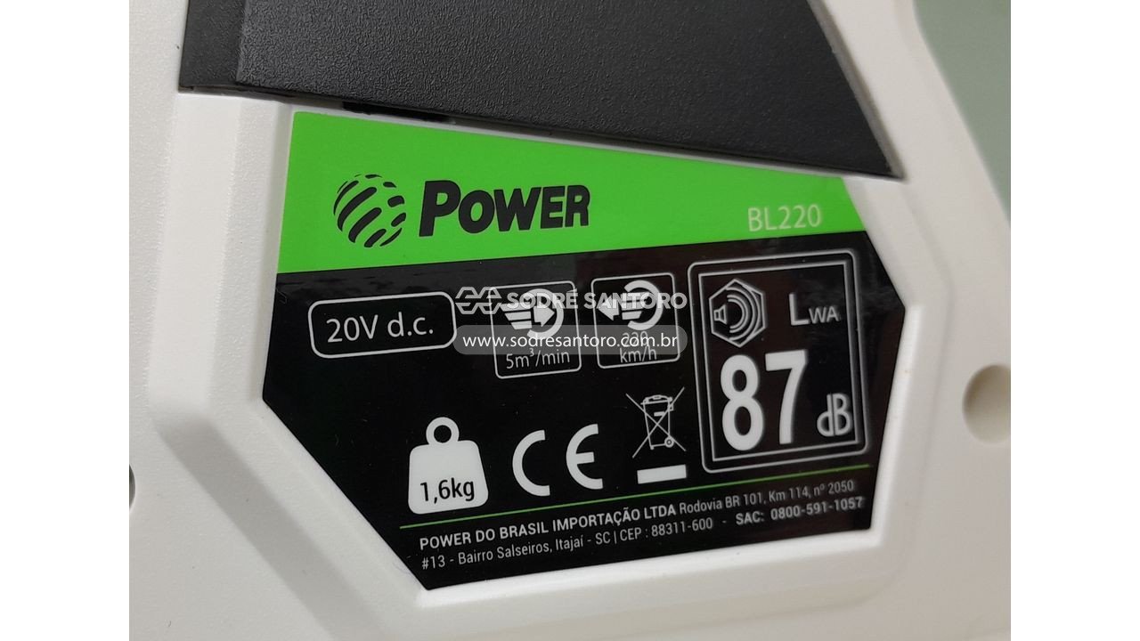 Foto 5: soprador power bl220 bateria ion-lítio 20v