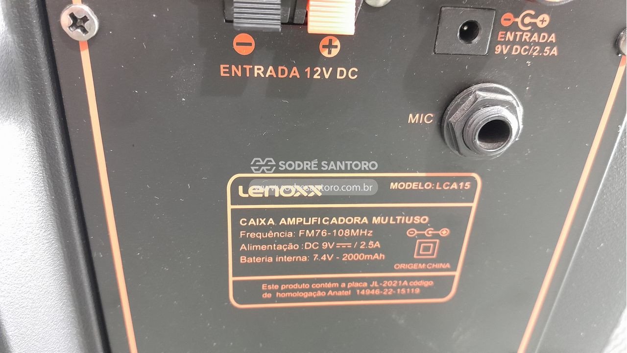 Foto 6 de 8: caixa de som amplificada lenoxx 900w lca15