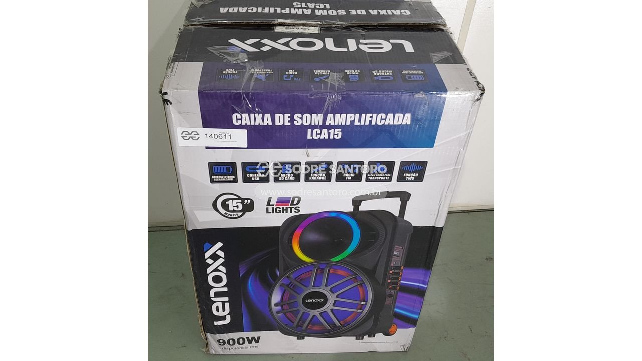 Foto 8 de 8: caixa de som amplificada lenoxx 900w lca15
