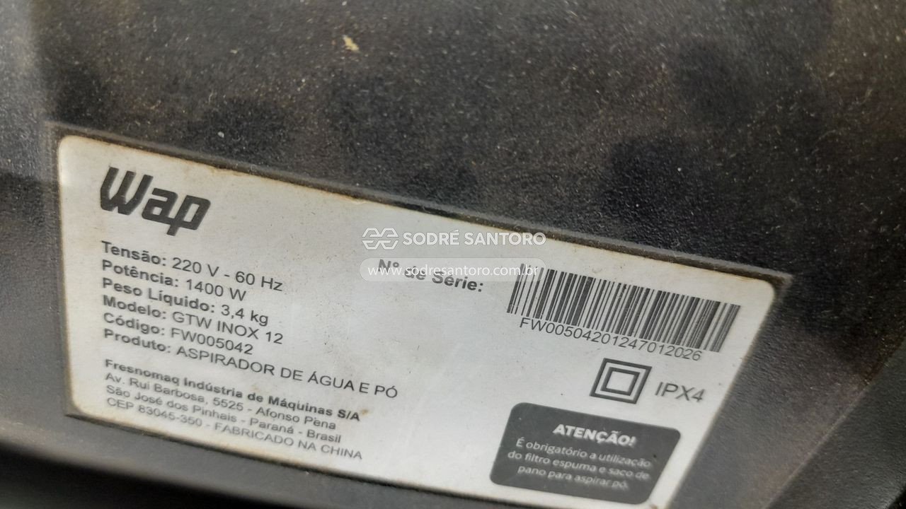 Foto 4: aspirador de água e pó wap gtw inox 12 1400w