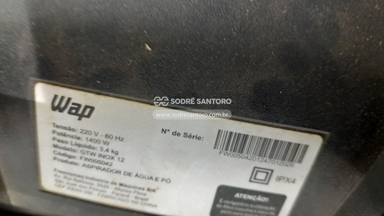 Foto 5: aspirador de água e pó wap gtw inox 12 1400w