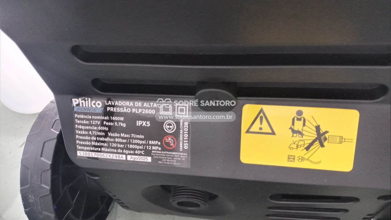 Foto 5: lavadora de alta pressão philco plp2600 1600w