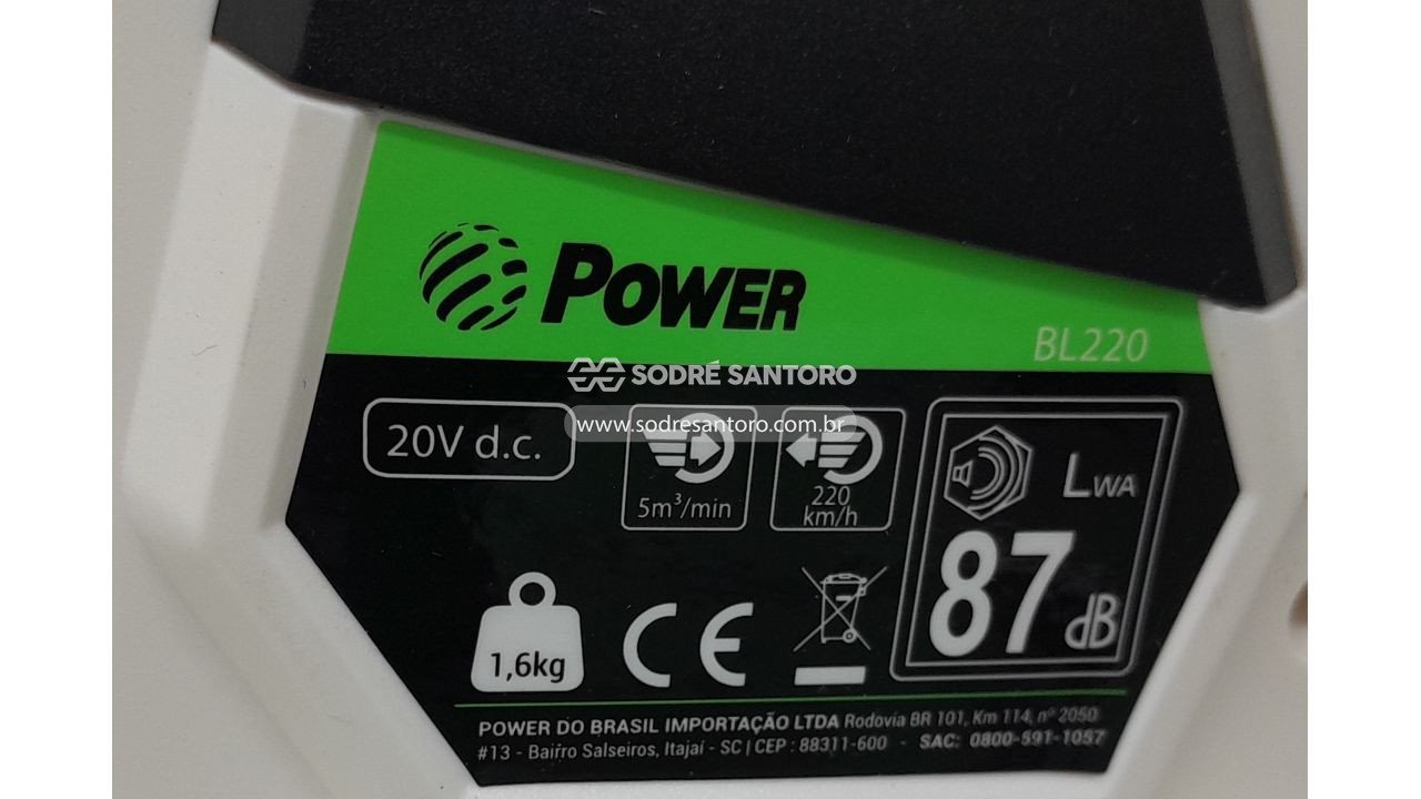 Foto 6 de 6: soprador power bl220 vateria ion-lítio 20v
