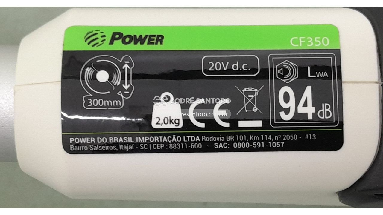 Foto 4: aparador de grama sem fio power cf350 20v ion-lítio