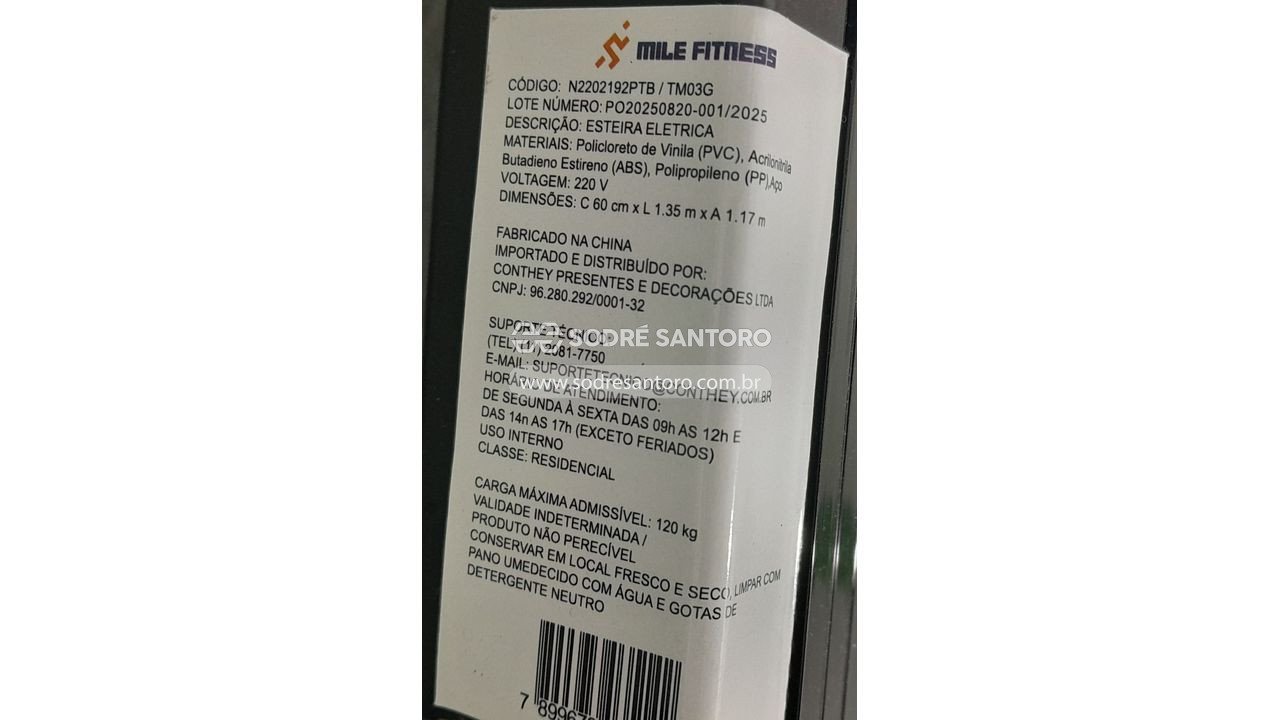 Foto 4: esteira elétrica mile fitness 220v