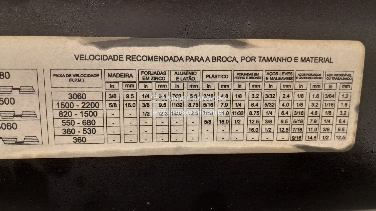 Foto 10 de 10: furadeira de bancada schulz pratika fsb16p 220v